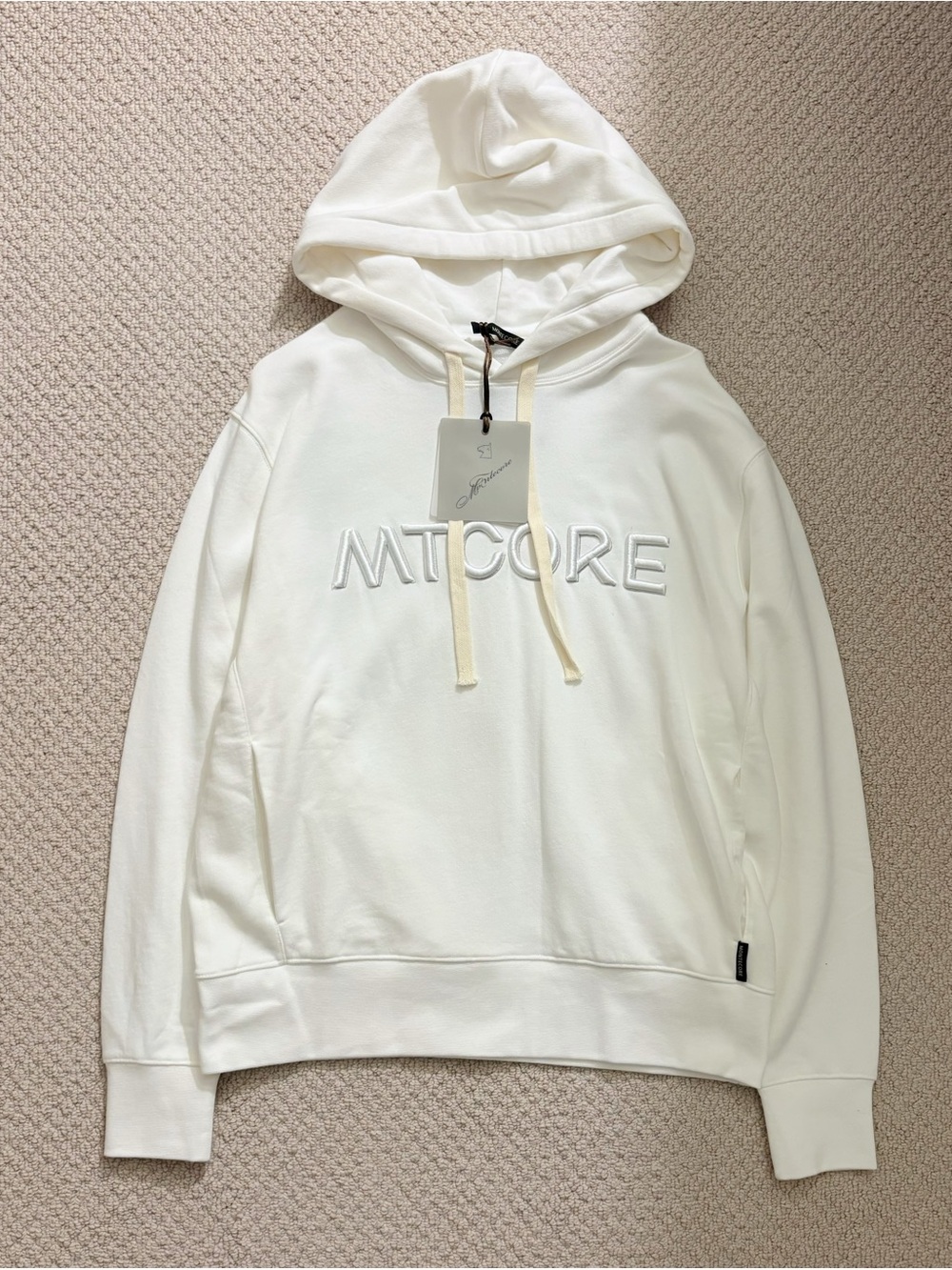 Montecore Cream Embroidered Logo Hoodie Size S Unisex